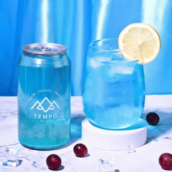 Bubble Tea Cans | Blue Grape Fruit Tea with Lychee Popping Boba - 5 Pack (330ml)