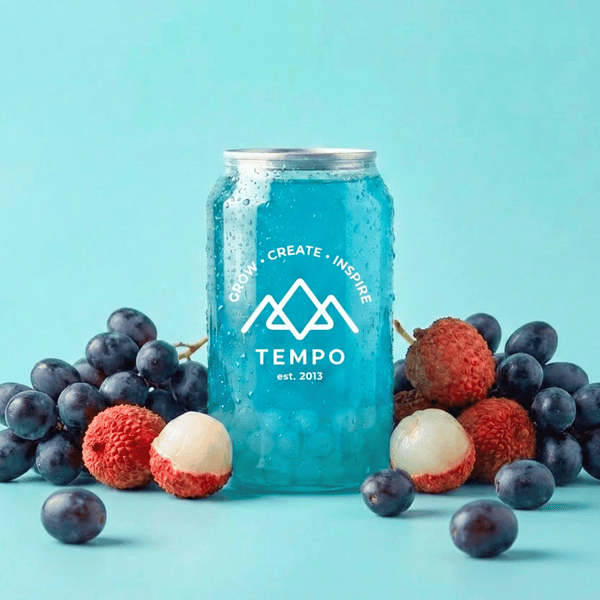 Bubble Tea Cans | Blue Grape Fruit Tea with Lychee Popping Boba - 5 Pack (330ml)