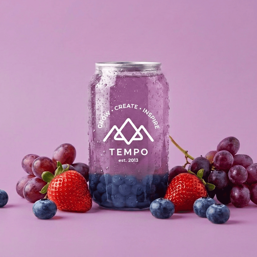 Bubble Tea Cans | Mixed Berry Fruit Tea with Blueberry Popping Boba - 5 Pack (330ml)