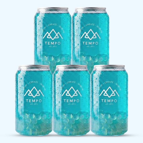 Bubble Tea Cans | Blue Grape Fruit Tea with Lychee Popping Boba - 5 Pack (330ml)