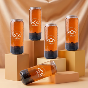 Bubble Tea Cans | Mangoberry Fruit Tea with Blueberry Popping Boba - 5 Pack (500ml)