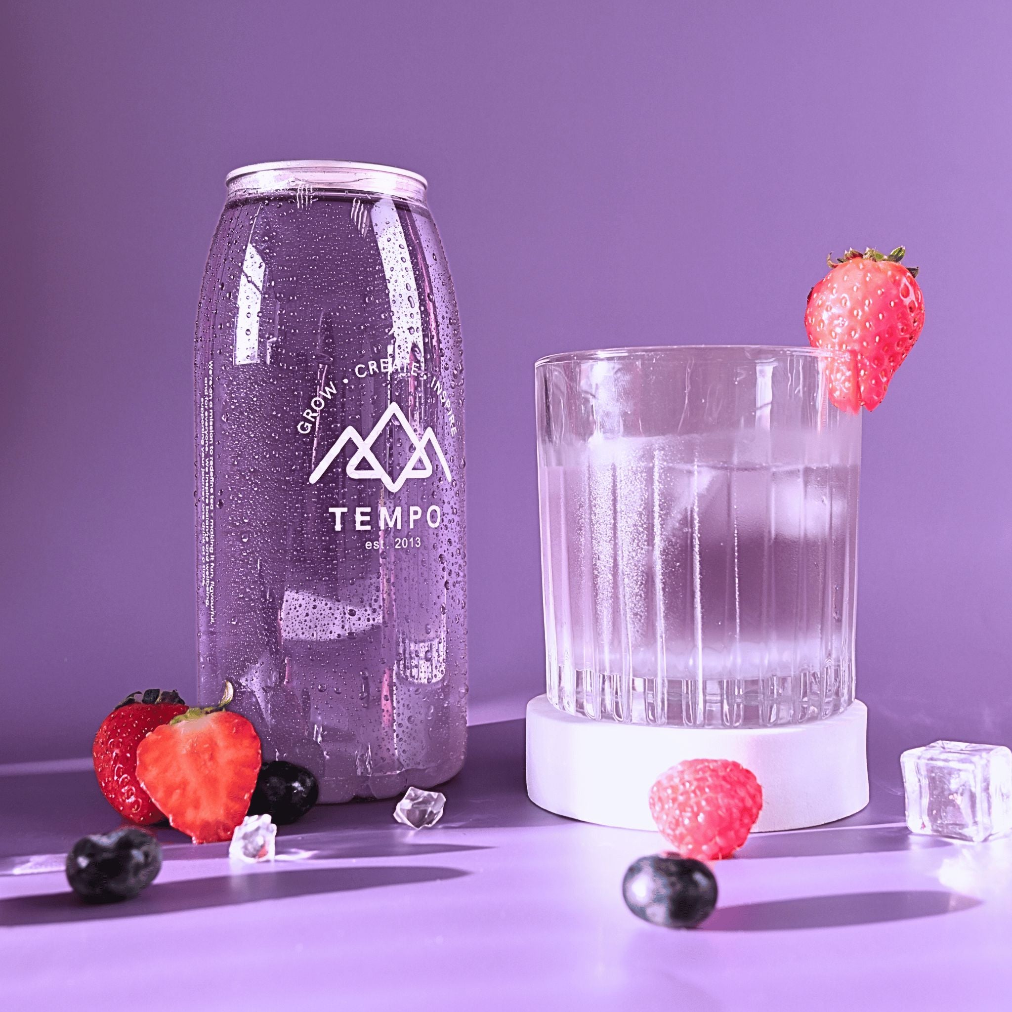 Bubble Tea Cans | Berry Bloom (Mixed Berry Fruit Tea with Lychee Popping Boba) - 4 Pack Bubble Tea Tempo Tea Bar 