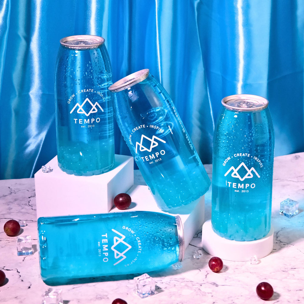 Bubble Tea Cans | Blue Blast - 4 Pack Bubble Tea Tempo Tea Bar 