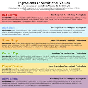 Bubble Tea Cans | Blue Blast (Blue Grape Fruit Tea with Lychee Popping Boba) - 4 Pack Bubble Tea Tempo Tea Bar 