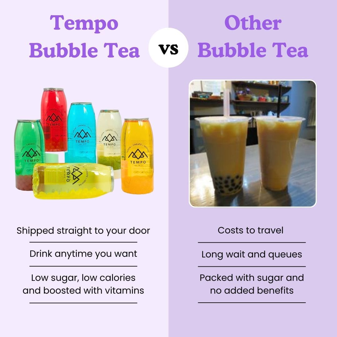 Bubble Tea Cans | Classic - Mixed 4 Pack Bubble Tea Tempo Tea Bar 