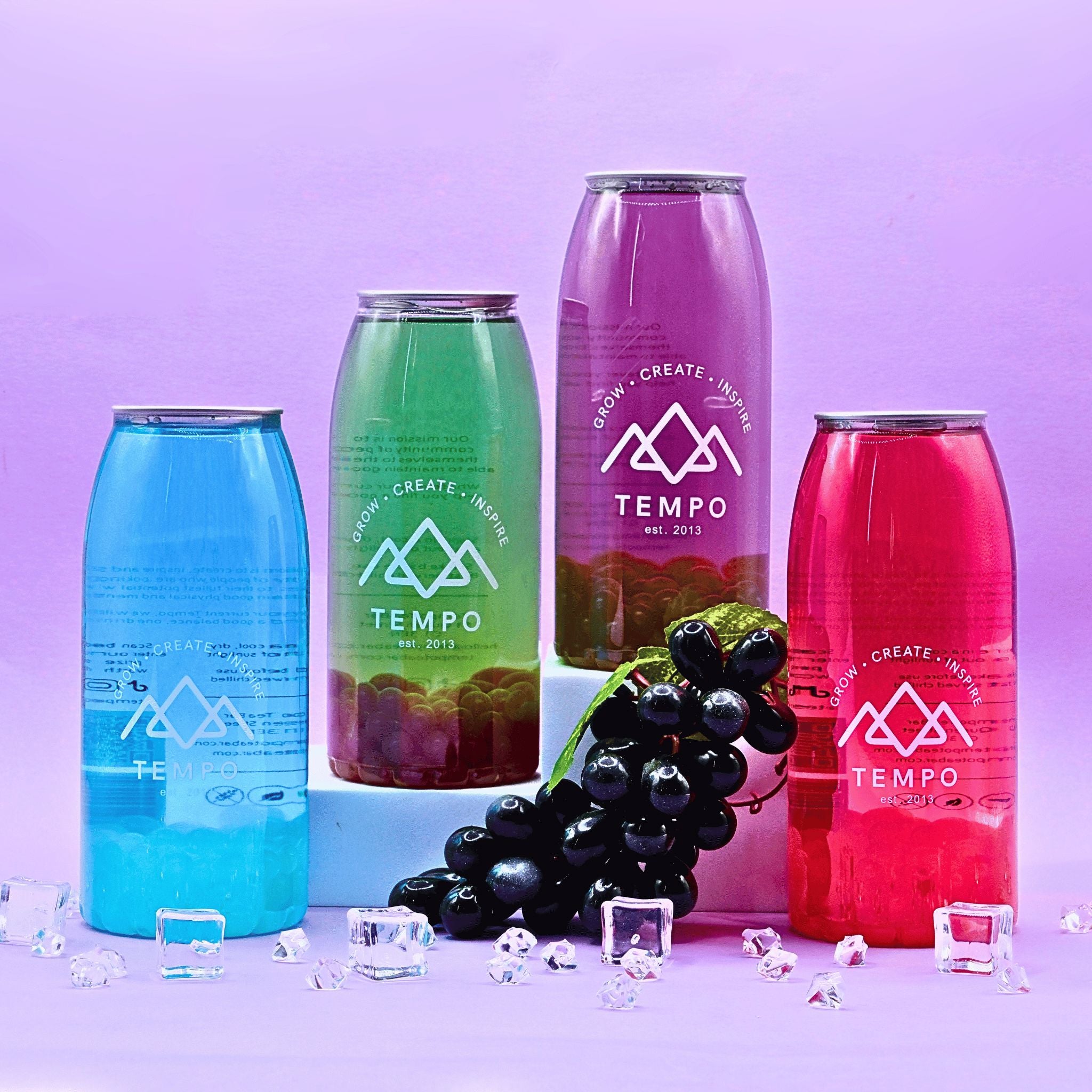 Bubble Tea Cans | Fruity Fun - Mixed 4 Pack Bubble Tea Tempo Tea Bar
