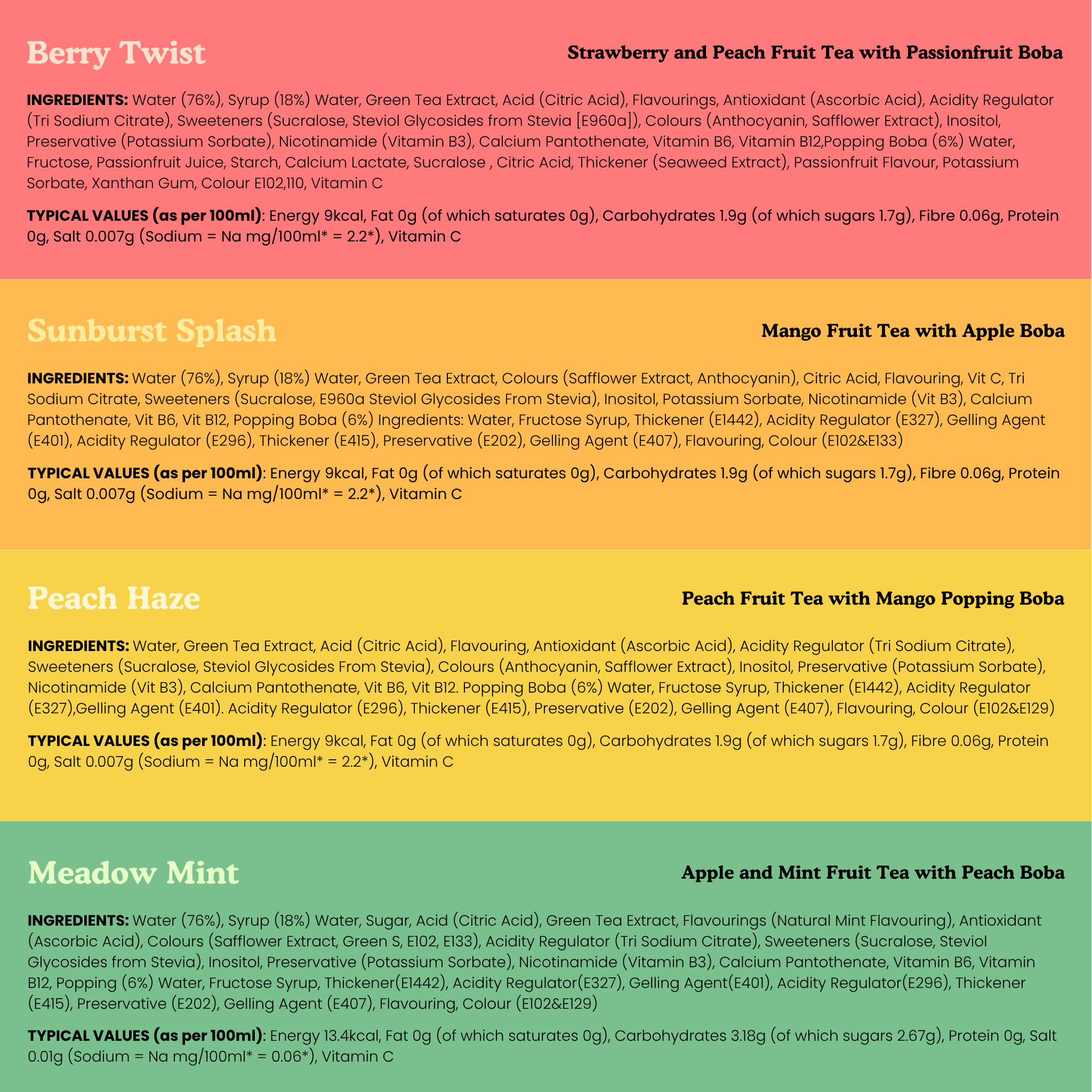 Bubble Tea Cans | Mystery Faves - Mixed 4 Pack (700ml) Bubble Tea Tempo Tea Bar 