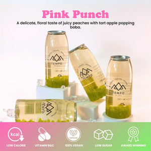 Bubble Tea Cans | Pink Punch - 4 Pack Bubble Tea Tempo Tea Bar 