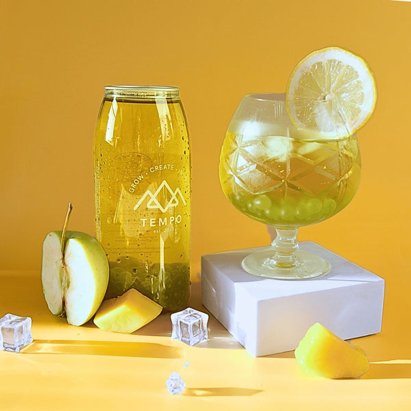 Bubble Tea Cans | Poppin' Paradise (Mango & Apple Fruit Tea with Apple Popping Boba) - 4 Pack Bubble Tea Tempo Tea Bar 