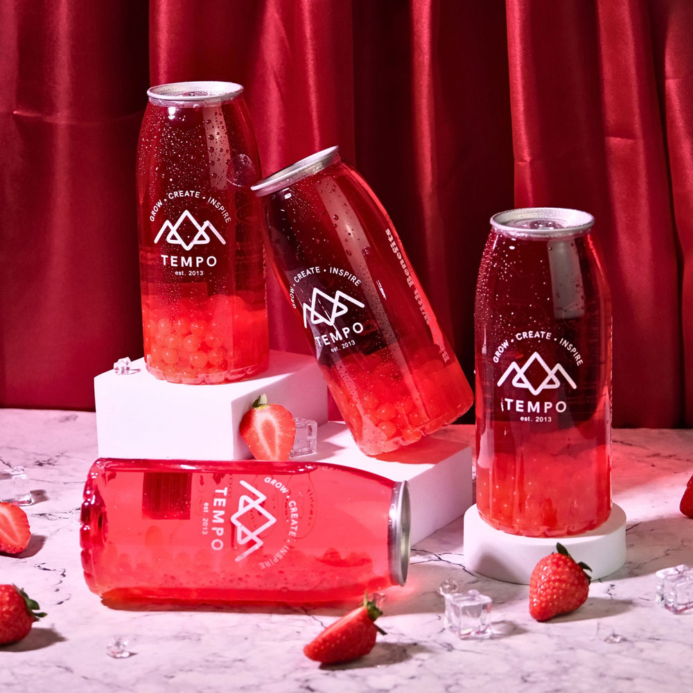 Bubble Tea Cans | Red Reviver - 4 Pack Bubble Tea Tempo Tea Bar 