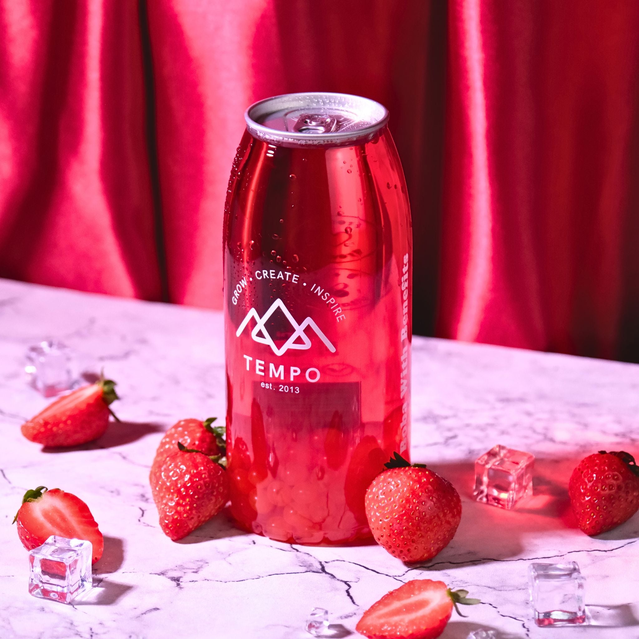 Bubble Tea Cans | Red Reviver - 4 Pack Bubble Tea Tempo Tea Bar 