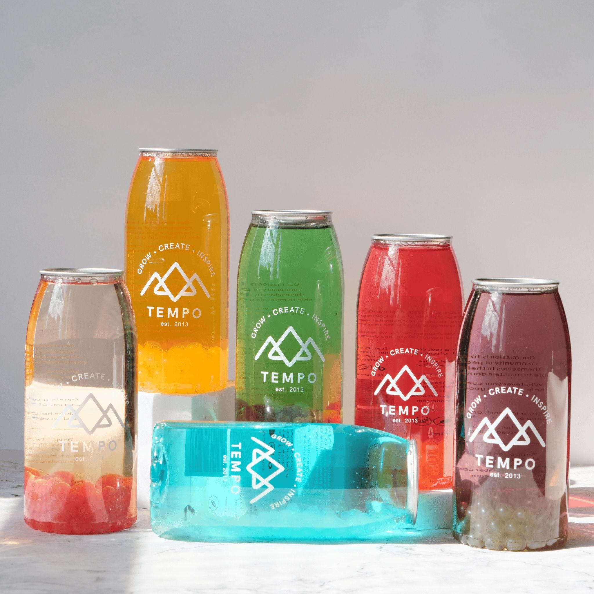 Bubble Tea Cans | Signature Variety - Mixed 6 Pack Bubble Tea Tempo Tea Bar 700ml Cans Standard Box 
