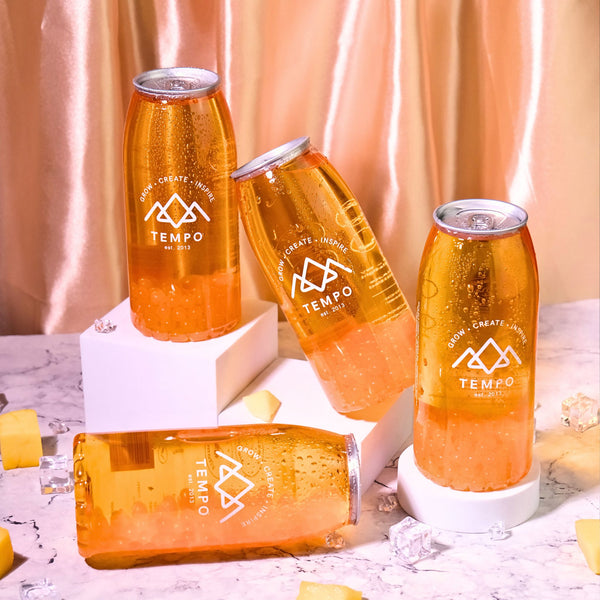 Bubble Tea Cans | Sunset Surge - 4 Pack Bubble Tea Tempo Tea Bar 