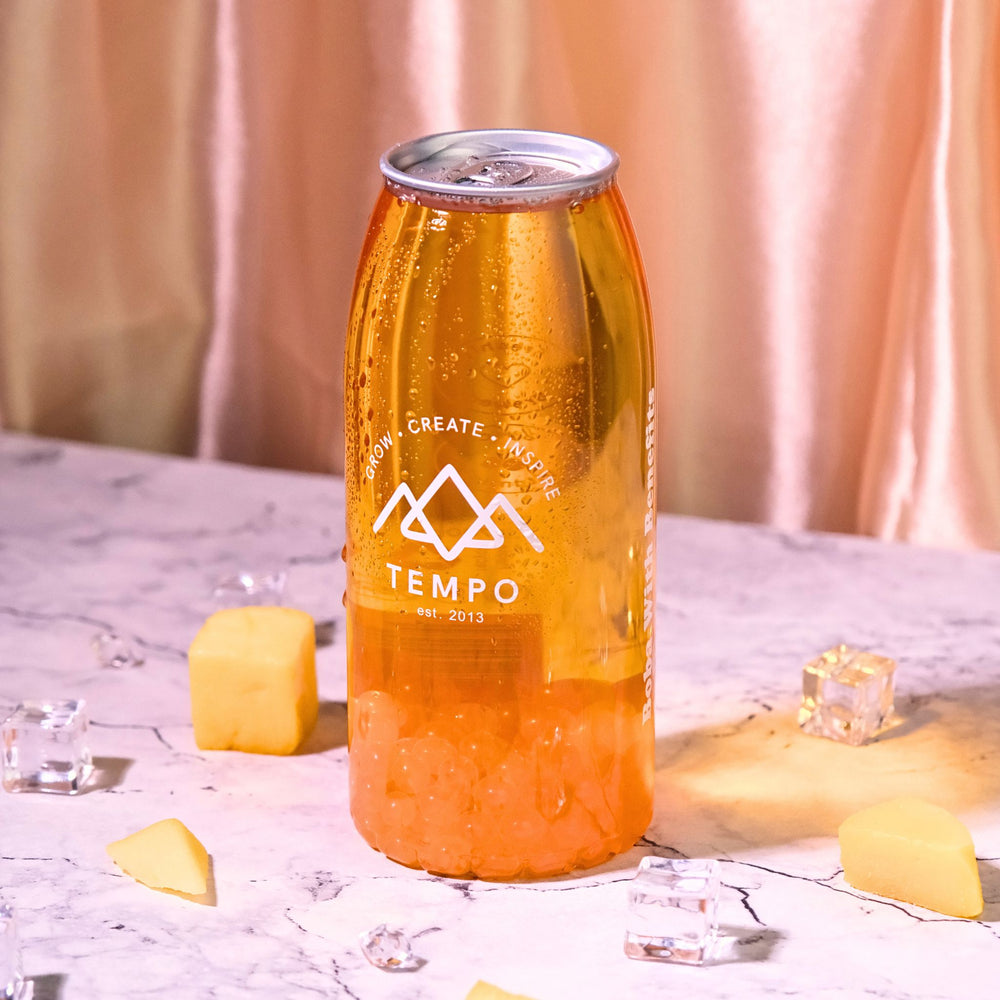 Bubble Tea Cans | Sunset Surge - 4 Pack Bubble Tea Tempo Tea Bar 