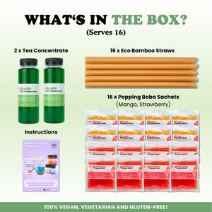 Bubble Tea Kit | Apple Fruit Bubble Tea with Popping Boba Bubble Tea Kit Tempo Tea Bar 