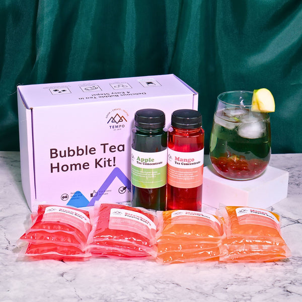 Bubble Tea Kit | Apple & Mango Fruit Tea with Popping Boba (serves 16) Bubble Tea Kit Tempo Tea Bar 