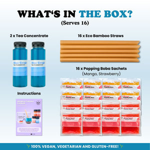 Bubble Tea Kit | Blue Grape Fruit Bubble Tea with Popping Boba Bubble Tea Kit Tempo Tea Bar 