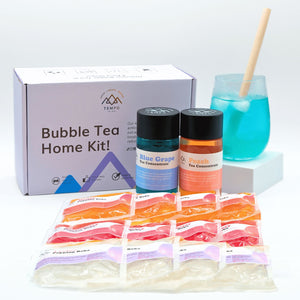 Bubble Tea Kit | Blue Grape & Peach Fruit Tea with Popping Boba (serves 12) Bubble Tea Kit Tempo Tea Bar 