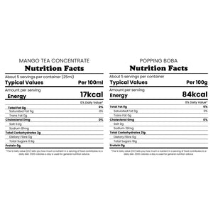 Bubble Tea Kit | Mango Fruit Bubble Tea with Popping Boba Bubble Tea Kit Tempo Tea Bar 