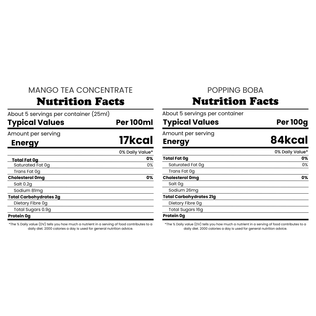 Bubble Tea Kit | Mango Fruit Bubble Tea with Popping Boba Bubble Tea Kit Tempo Tea Bar 