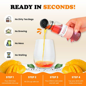 Bubble Tea Kit | Mango Fruit Bubble Tea with Popping Boba Bubble Tea Kit Tempo Tea Bar 