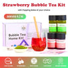 Bubble Tea Kit | Strawberry Fruit Bubble Tea with Popping Boba Bubble Tea Kit Tempo Tea Bar 