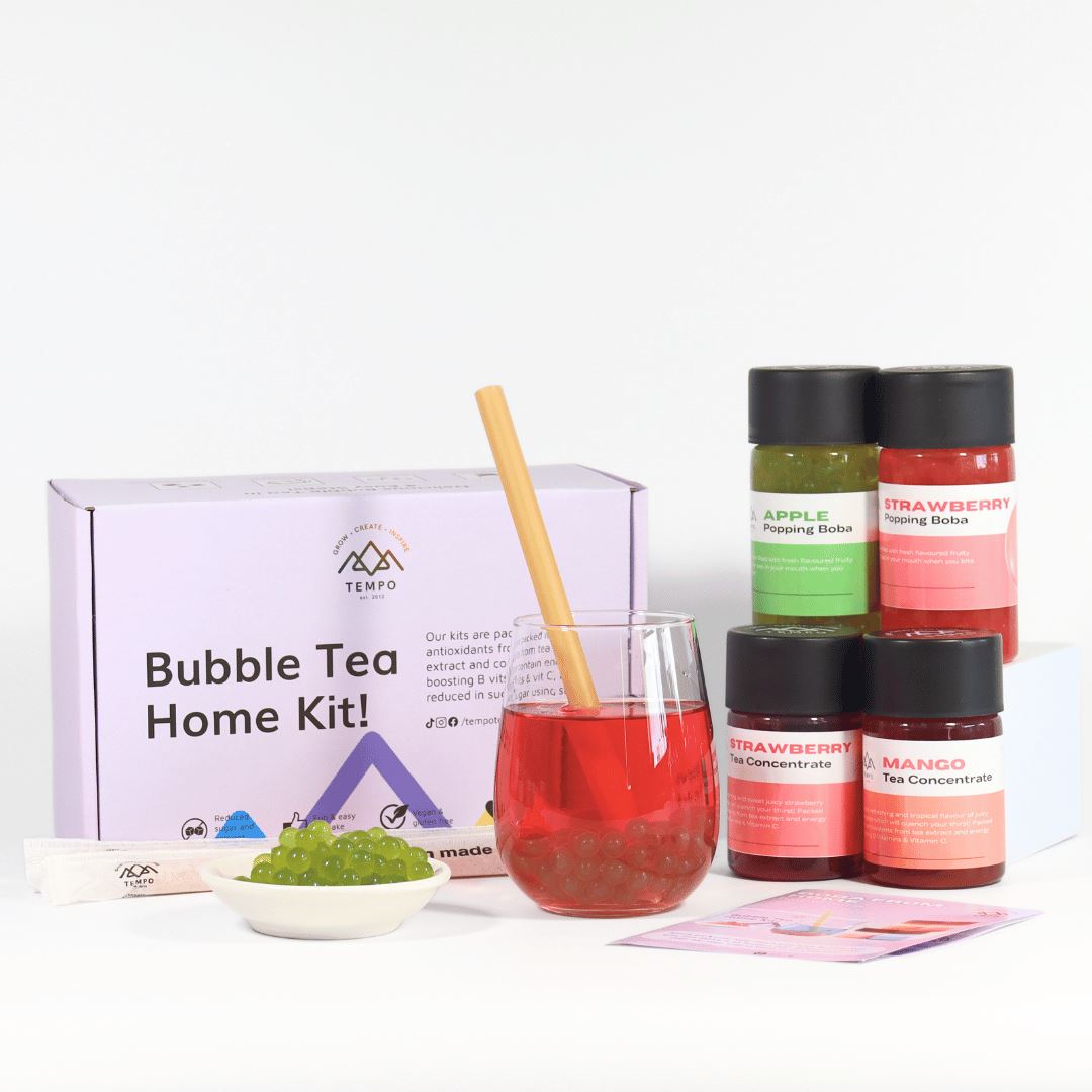 Bubble Tea Kit Subscription Box | Mixed Flavour Bubble Tea | Serves 10 Bubble Tea Kit Tempo Tea Bar 