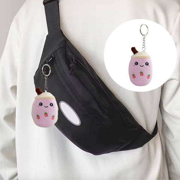 Bubble Tea Plush Keychain | Cute Boba Bag Charm Tempo Tea Bar 