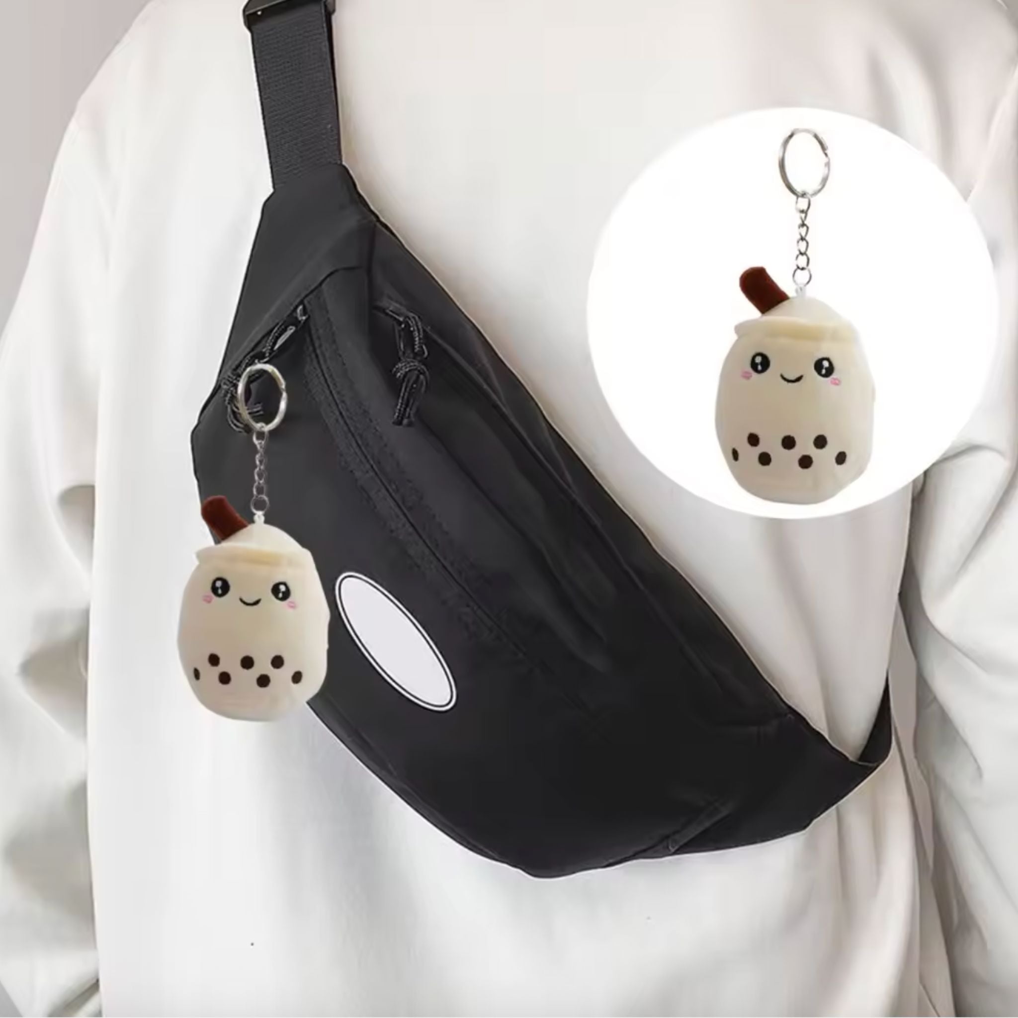 Bubble Tea Plush Keychain | Cute Boba Bag Charm Tempo Tea Bar 
