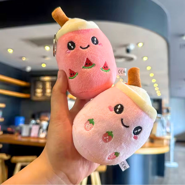 Bubble Tea Plush Keychain | Cute Boba Bag Charm Tempo Tea Bar 