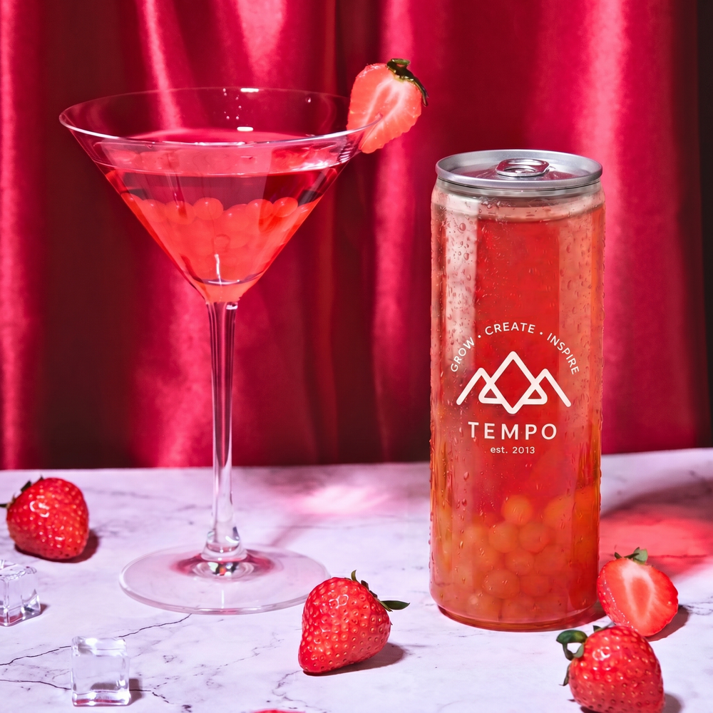 bubble tea 330ml  can strawberry flavour