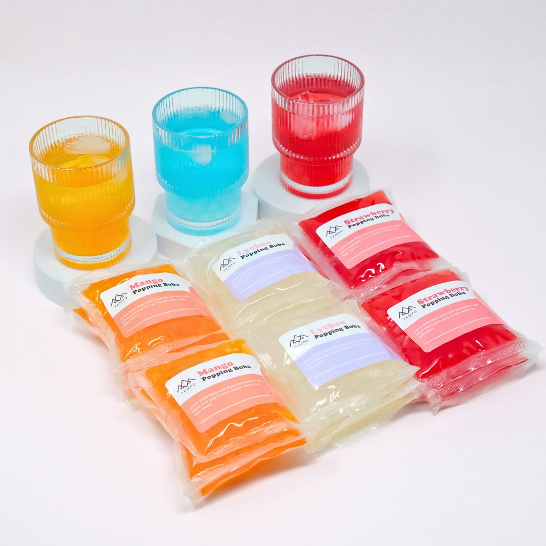 Bundle Box | Popping Boba Sachets (24 x 50g) Popping Boba Tempo Tea Bar 