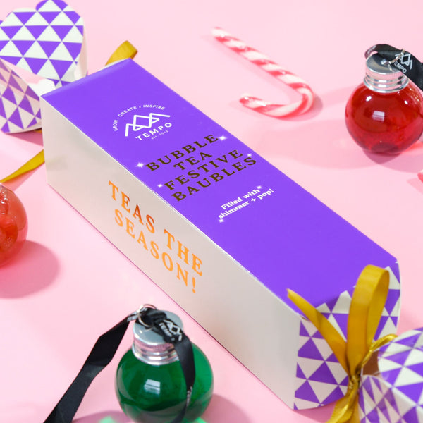 Christmas Boba Bauble Cracker Christmas Tempo Tea Bar 