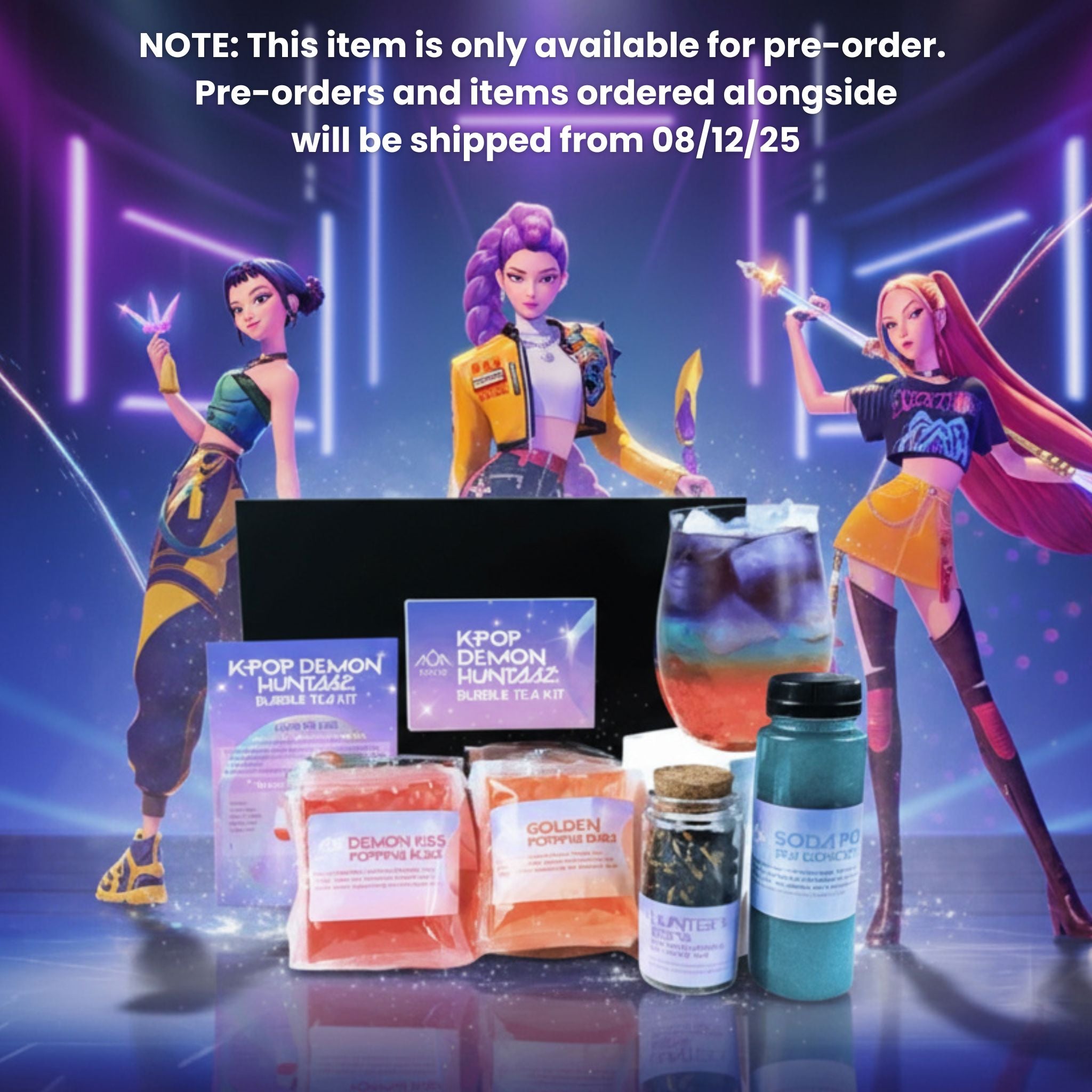 [PRE-ORDER]⚡ K-Pop Demon Huntaaz Bubble Tea Kit (Serves 8) ⚡ Bubble Tea Tempo Tea Bar 