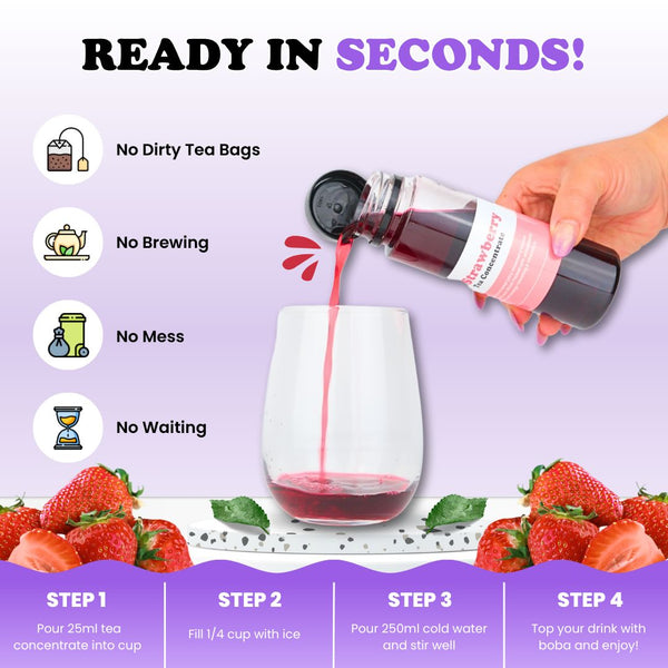 Tea Concentrate | Strawberry (serves 20) Tea Concentrate Tempo Tea Bar 