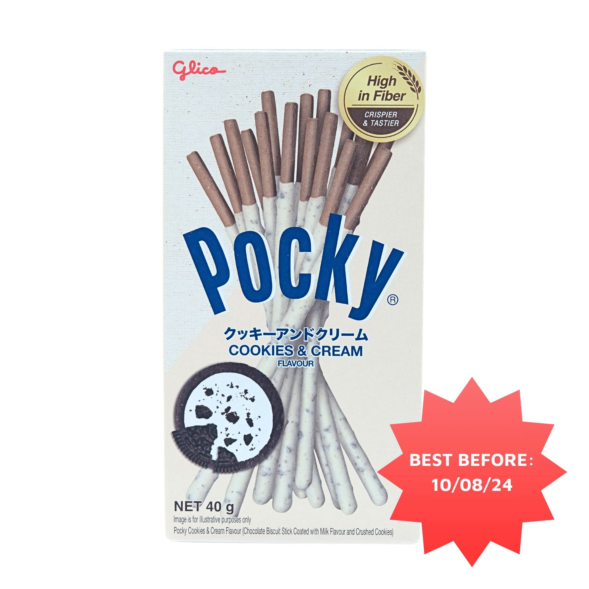 Tempo Pocky Cookies & Cream Glico Pocky Chocolate Cream Covered Biscuit Sticks