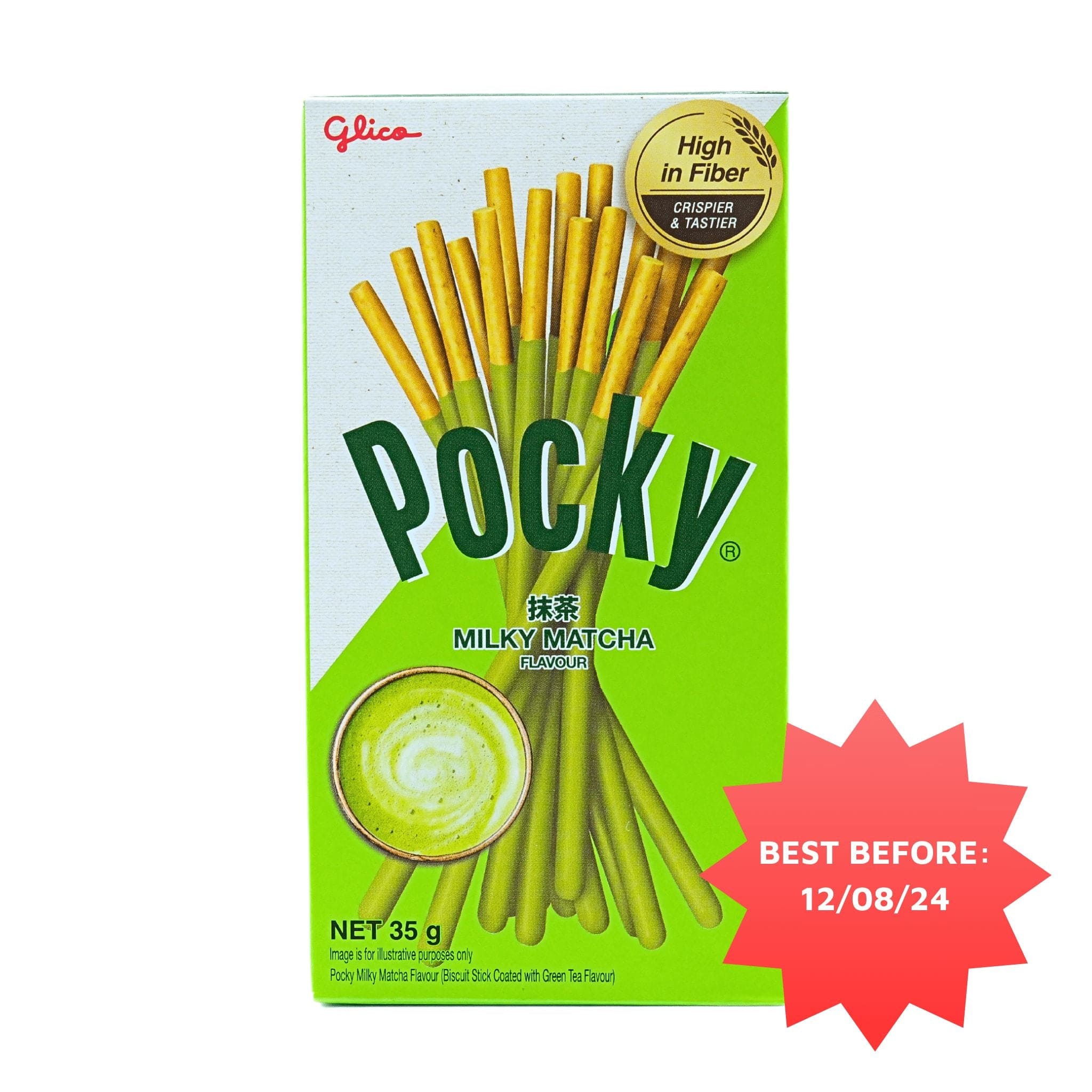 Tempo Pocky Milky Matcha Glico Pocky Chocolate Cream Covered Biscuit Sticks