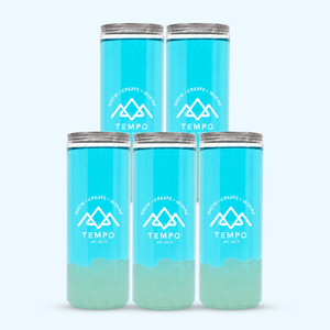 Tempo Tea Bar Bubble Tea Bubble Tea Cans | Blue Grape Fruit Tea with Lychee Popping Boba - 5 Pack (330ml)