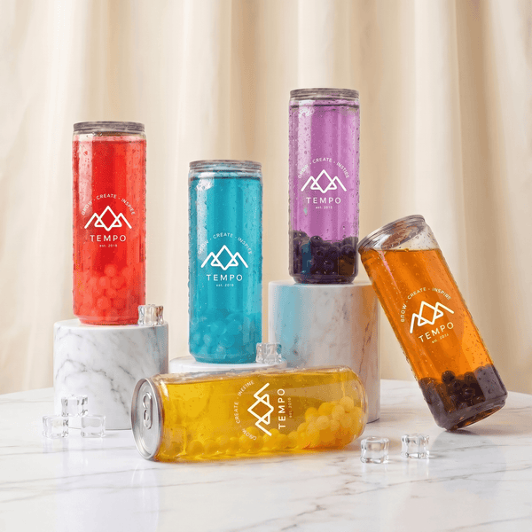 Tempo Tea Bar Bubble Tea Bubble Tea Cans | Fruity Fun - Mixed 5 Pack (330ml)