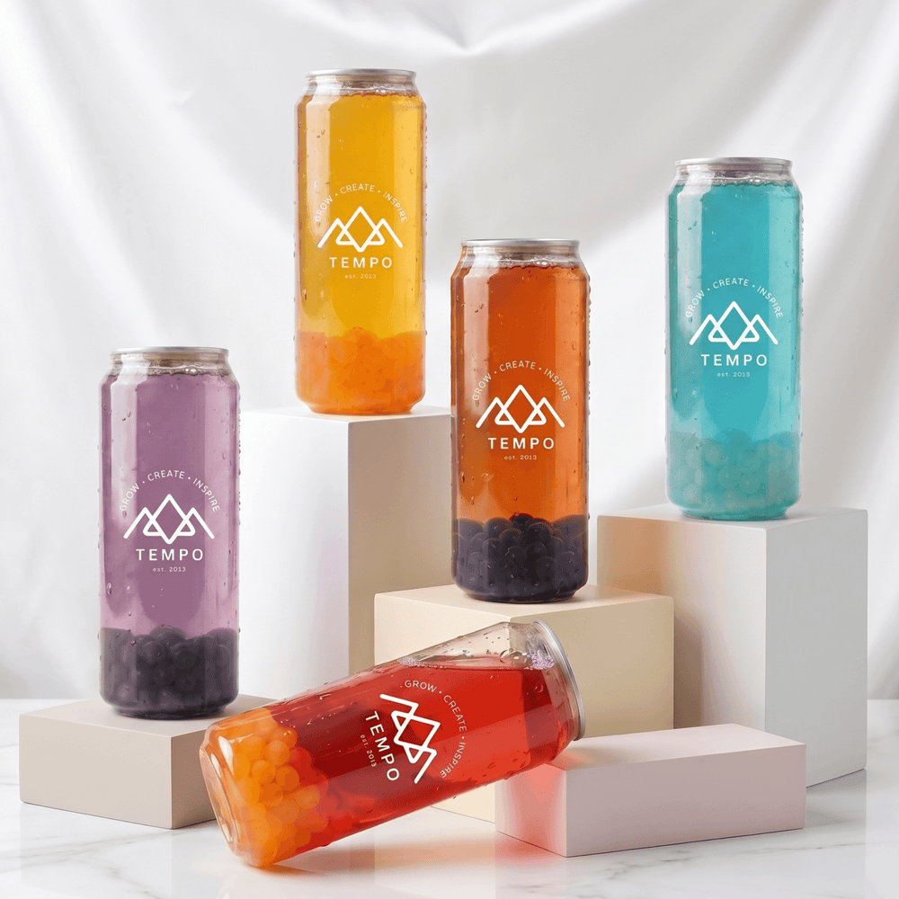 Tempo Tea Bar Bubble Tea Bubble Tea Cans | Fruity Fun - Mixed 5 Pack (500ml)