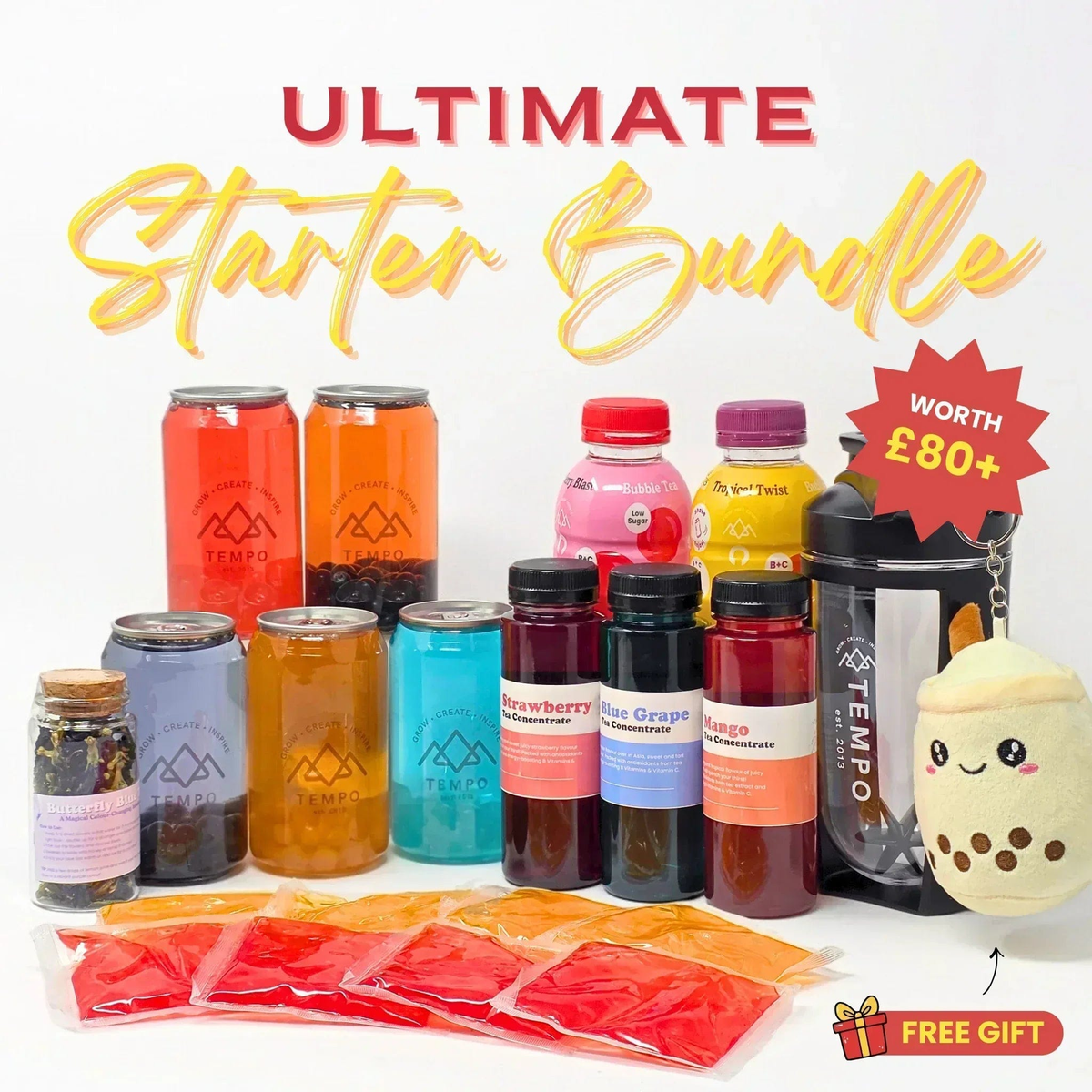 Ready Made Bubble Tea Cans and Fruit Bubble Tea Kits | Tempo Tea Bar