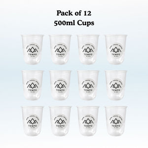 Tempo Tea Bar Bubble Tea Cup Clear Tempo Bubble Tea Cups (500ml) - Packs of 6 or 12