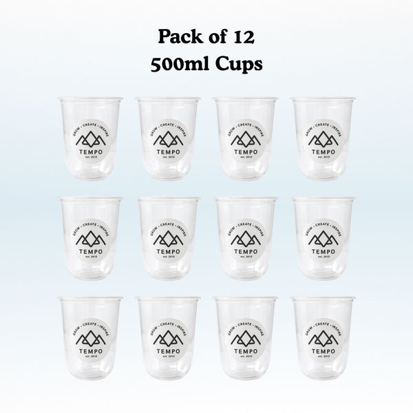 Tempo Tea Bar Bubble Tea Cup Clear Tempo Bubble Tea Cups (500ml) - Packs of 6 or 12