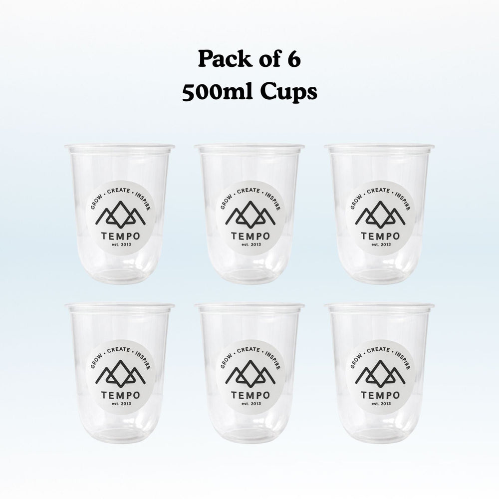 Tempo Tea Bar Bubble Tea Cup Clear Tempo Bubble Tea Cups (500ml) - Packs of 6 or 12