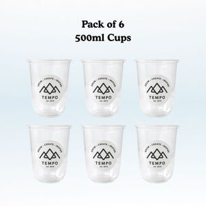 Tempo Tea Bar Bubble Tea Cup Clear Tempo Bubble Tea Cups (500ml) - Packs of 6 or 12