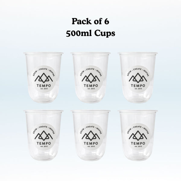 Tempo Tea Bar Bubble Tea Cup Clear Tempo Bubble Tea Cups (500ml) - Packs of 6 or 12