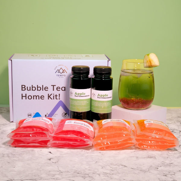 Tempo Tea Bar Bubble Tea Kit Bubble Tea Kit | Apple Fruit Bubble Tea with Popping Boba