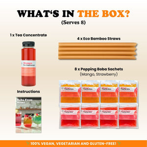 Tempo Tea Bar Bubble Tea Kit Bubble Tea Kit | Mango Fruit Bubble Tea with Popping Boba