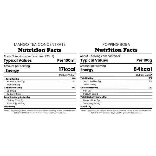 Tempo Tea Bar Bubble Tea Kit Bubble Tea Kit | Mango Fruit Bubble Tea with Popping Boba