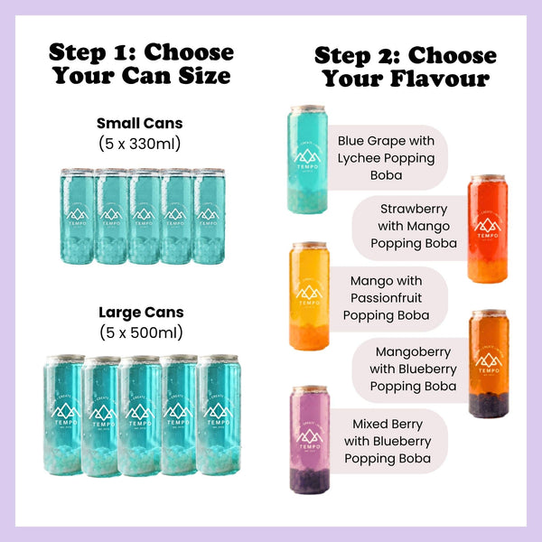 Tempo Tea Bar Bubble Tea Personalised Bubble Tea Cans  | Birthdays, Weddings, Events, Gifting